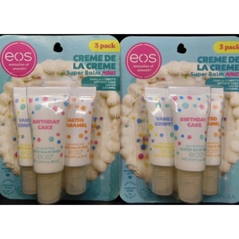 Lot Of 2 EOS Creme La Creme Super Balm Minis 3 Flavors Ea No Exp New & Sealed